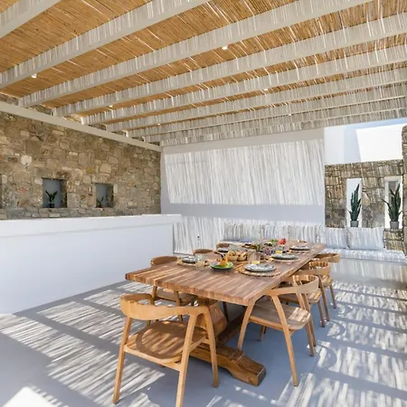 Luxury Mykonos - 3 Bedrooms - Estaffe - Amazing Agean Views - Wind Protected Alfresco Dining Area *
