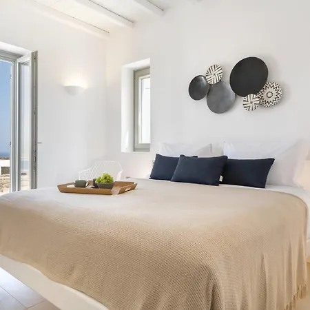 Luxury Mykonos - 3 Bedrooms - Estaffe - Amazing Agean Views - Wind Protected Alfresco Dining Area Калафатис